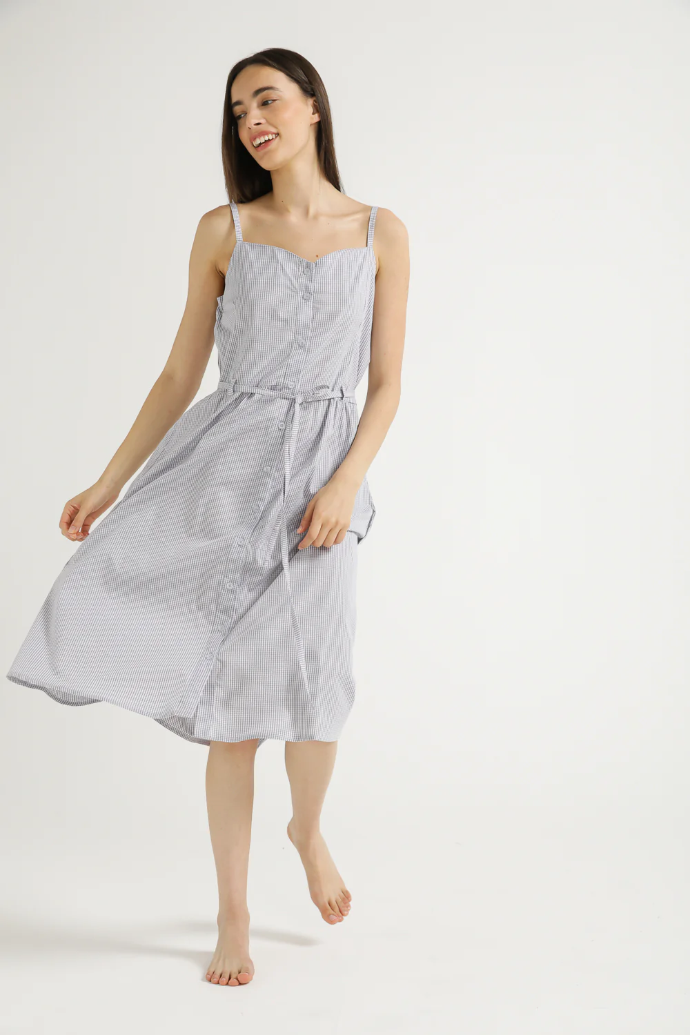 Sleeveless cotton poplin dress - Image 2