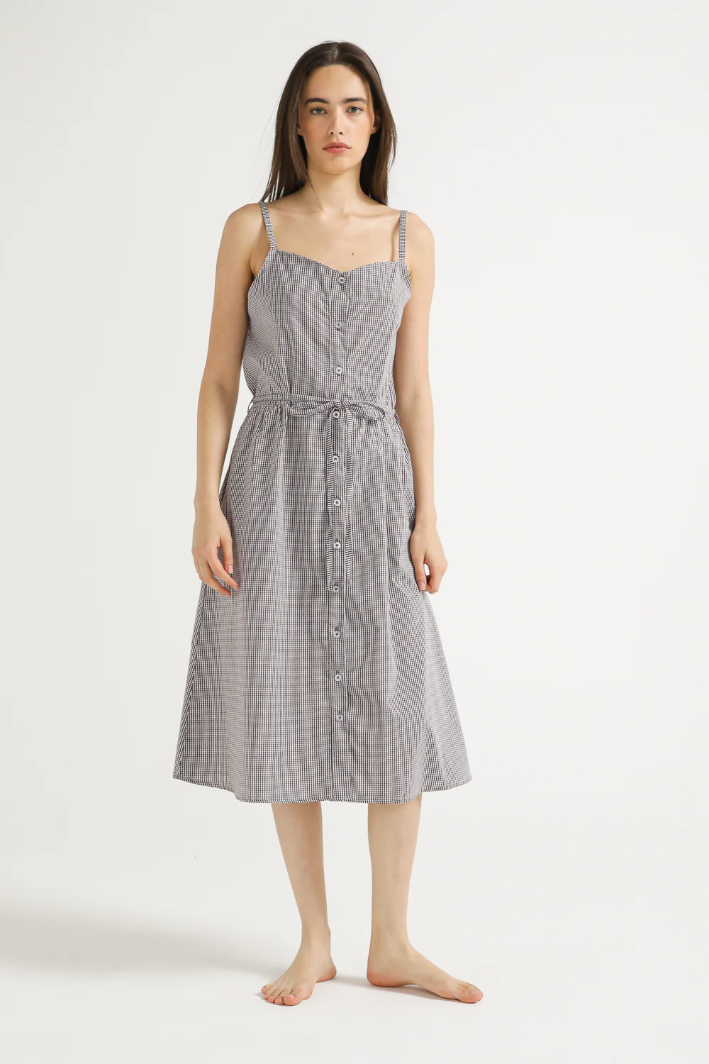Sleeveless cotton poplin dress - Image 8