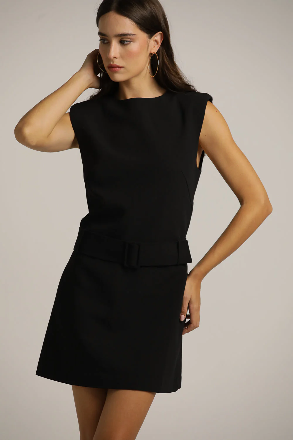 Tailored Belted Mini Dress - Image 6