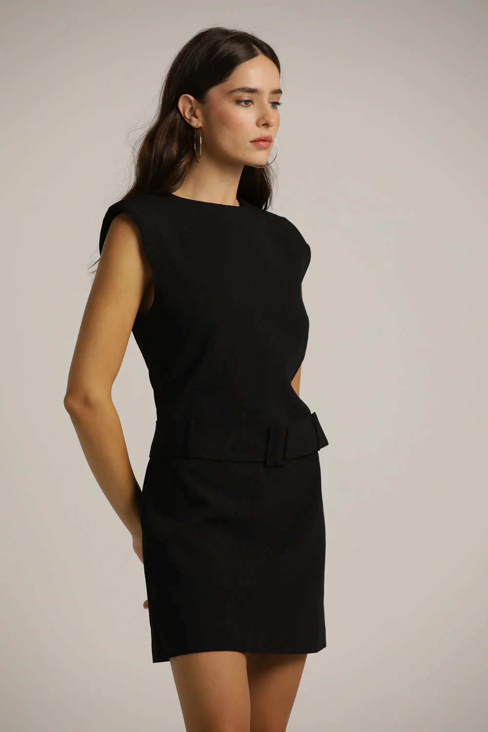 Tailored Belted Mini Dress - Image 9