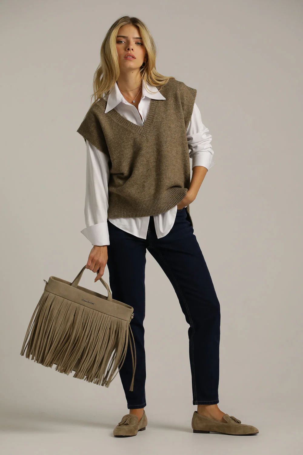 Knitted Ribbed Vest - Image 3
