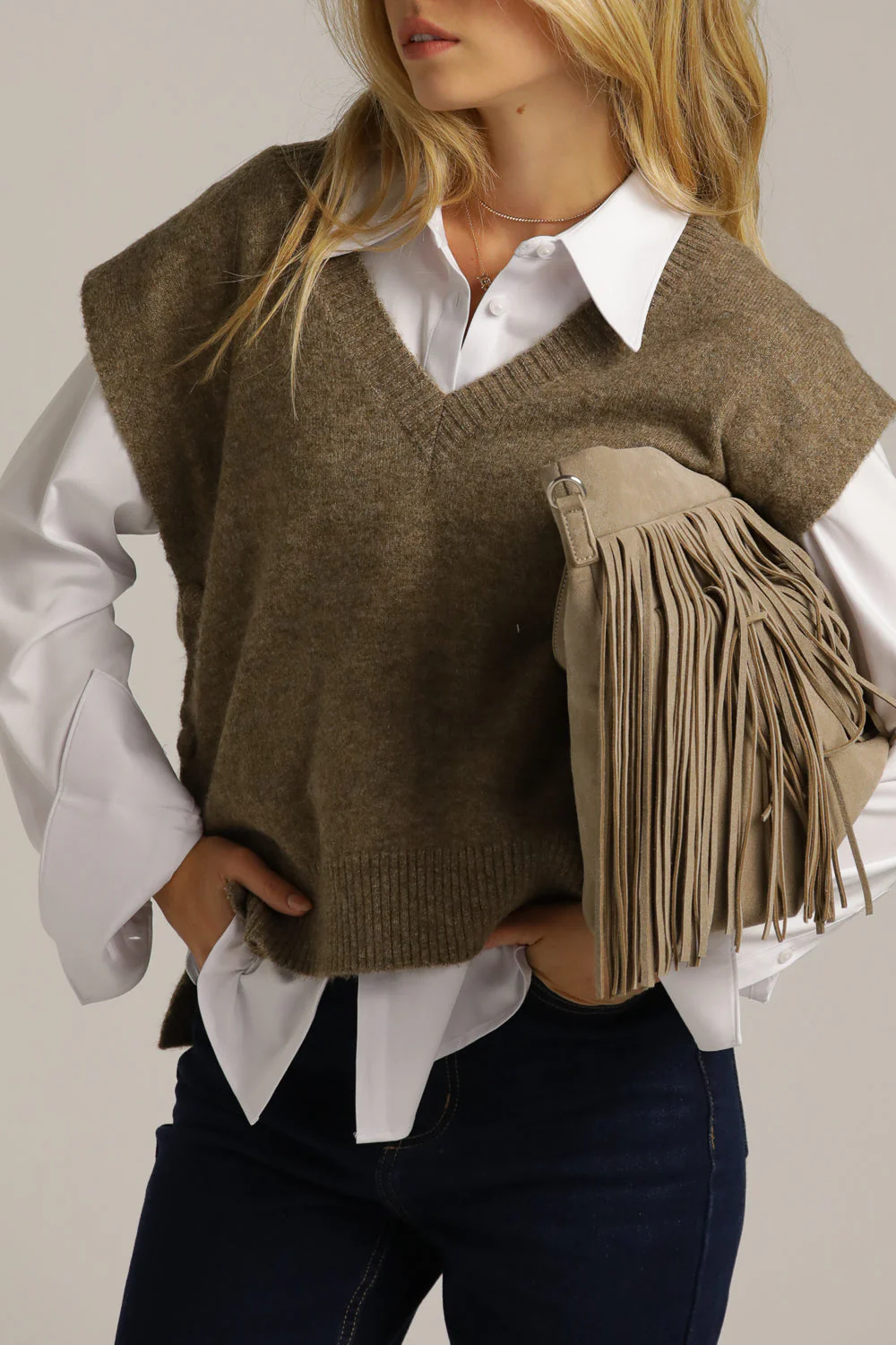 Knitted Ribbed Vest - Image 4