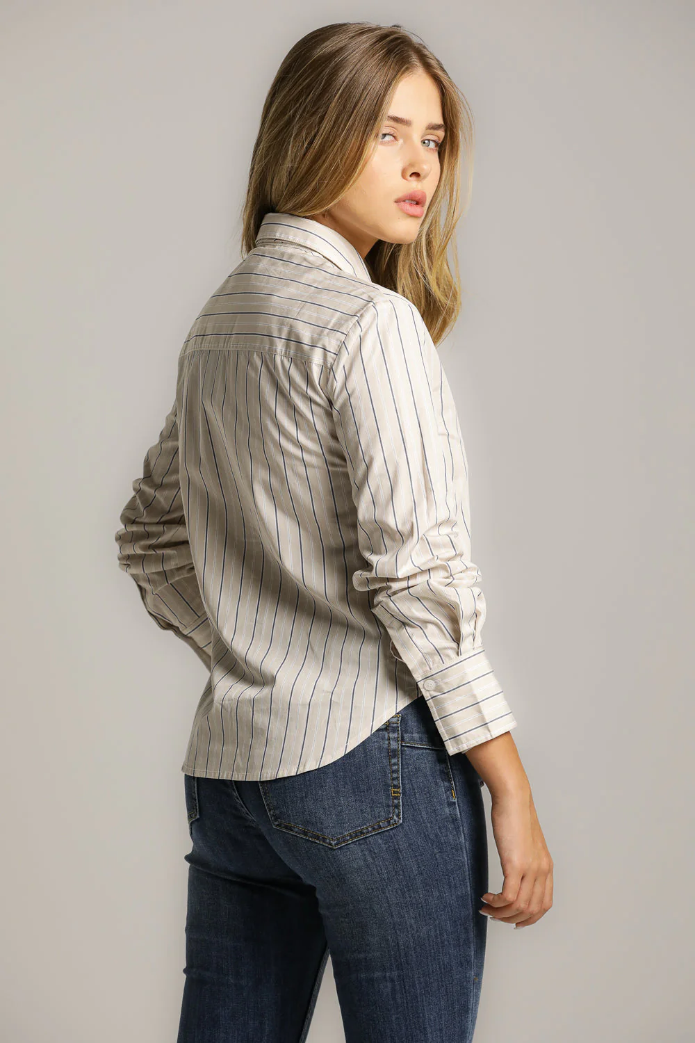 Tie Front Striped Blouse - Image 10