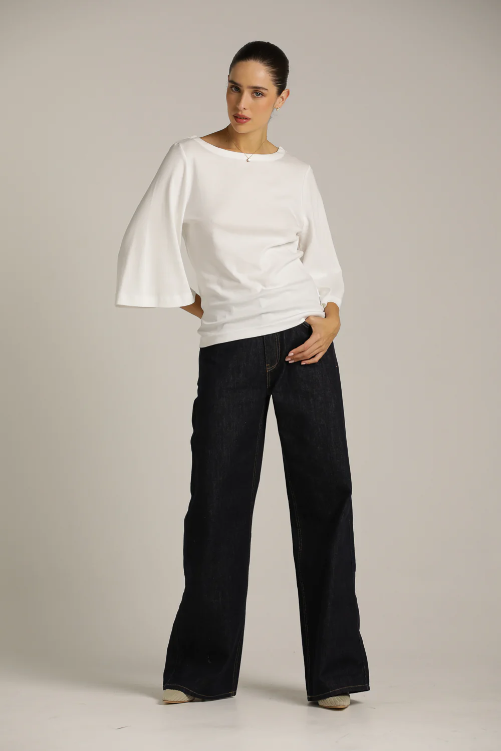 Three Quarter Sleeve Puff T Shirt