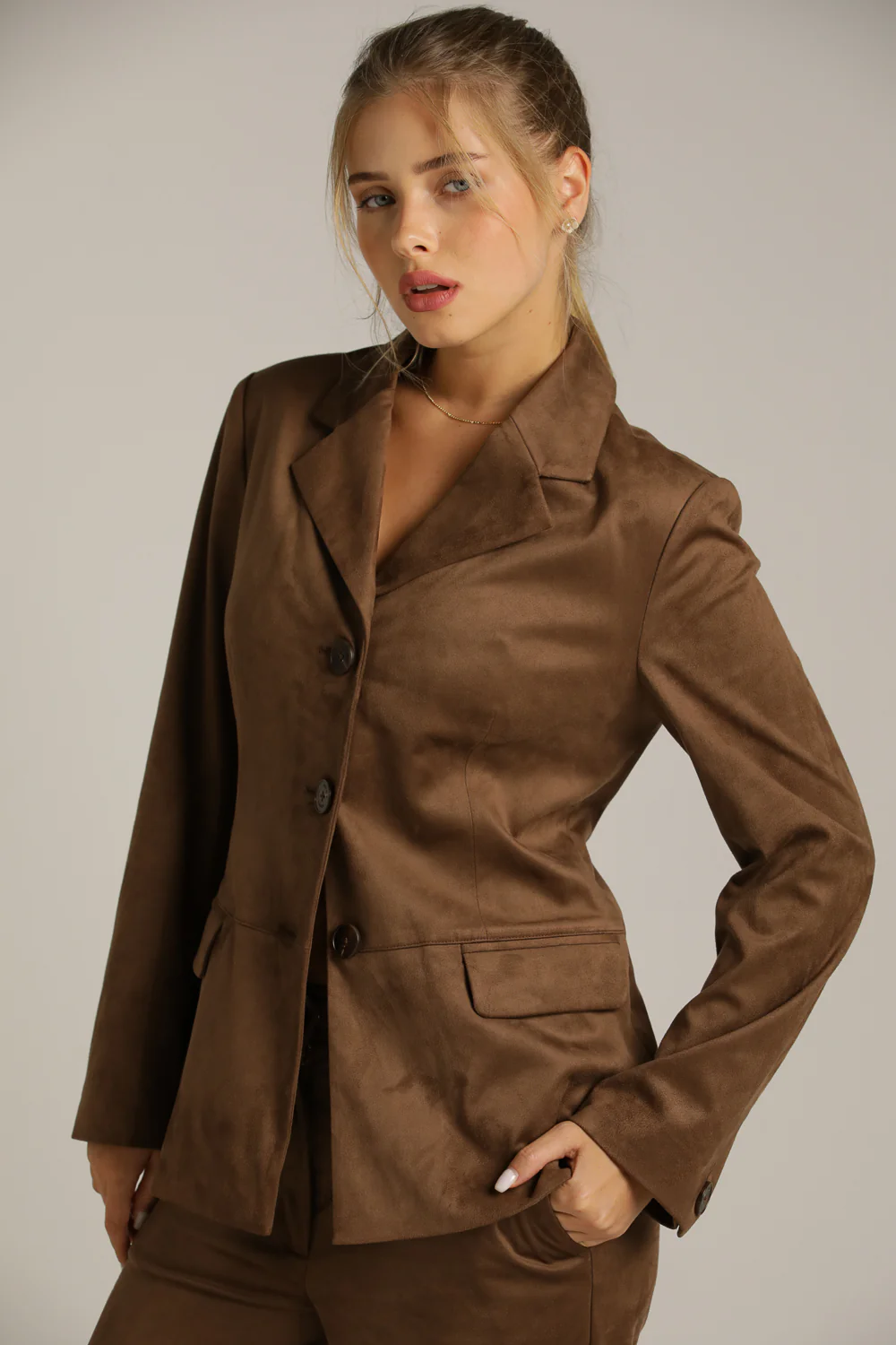 Faux Suede Blazer - Image 3