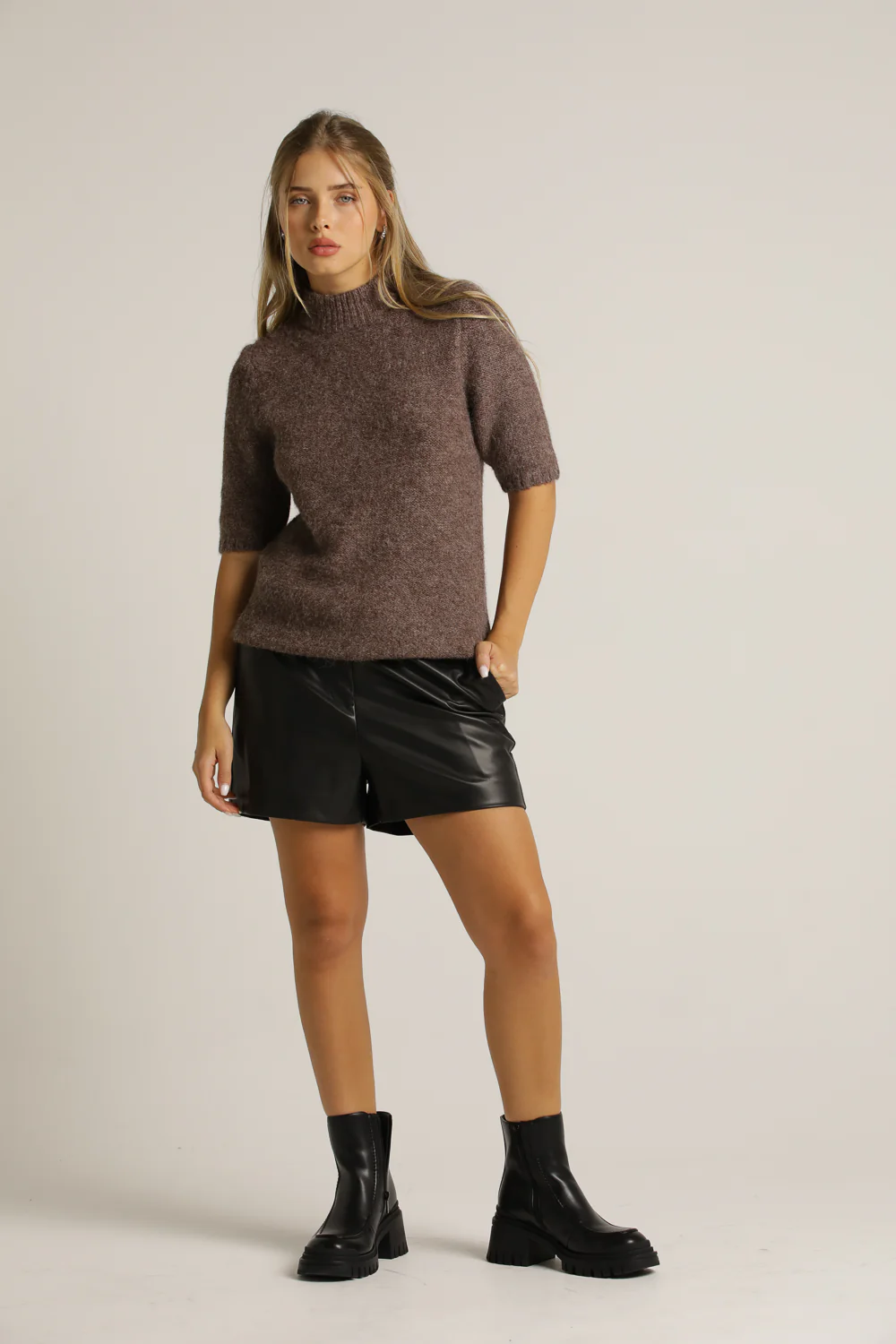 Faux Leather Shorts - Image 3