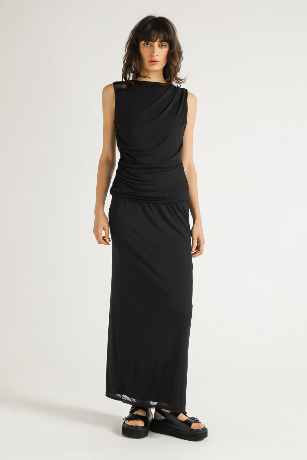Top With Side Gathering From Soft Mesh - Image 2