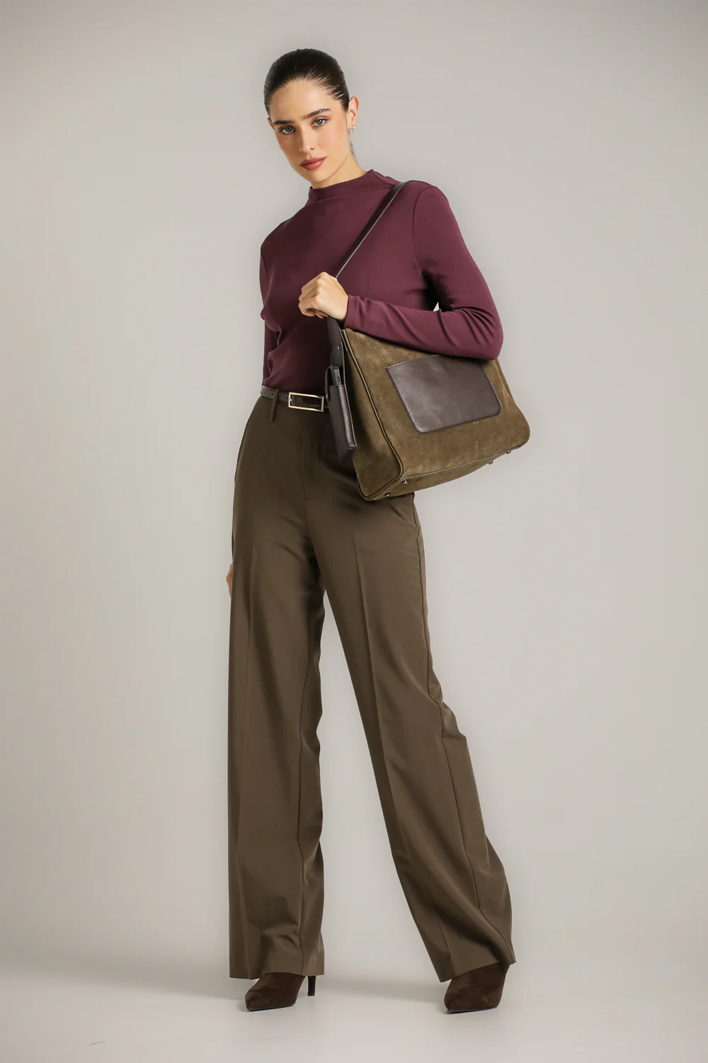 Suede Leather Tote - Image 2