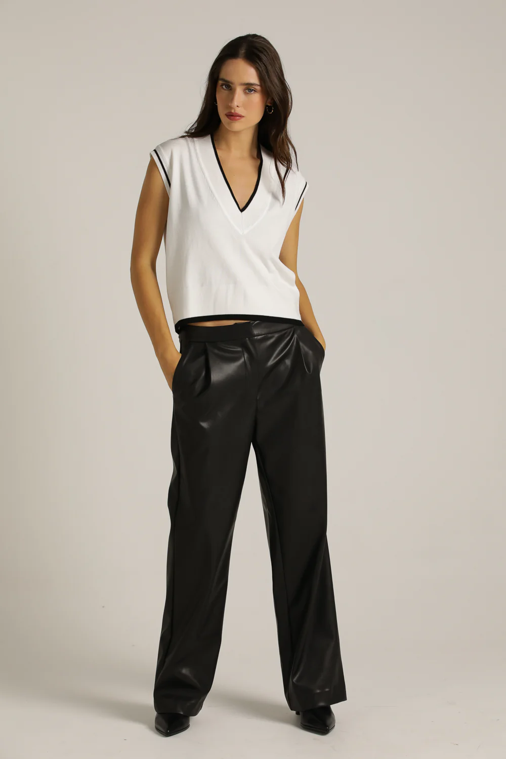 V Neck Knitted Vest - Image 2