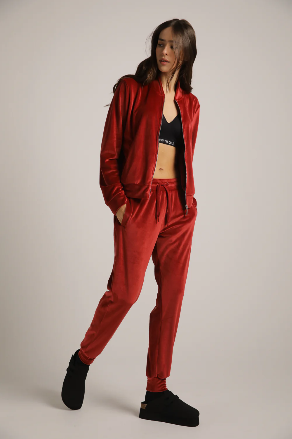 Velvet  Cuffed Jog Pants - Image 6