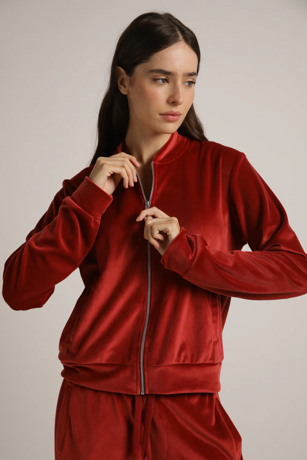 Velvet Zipped Blouson - Image 3