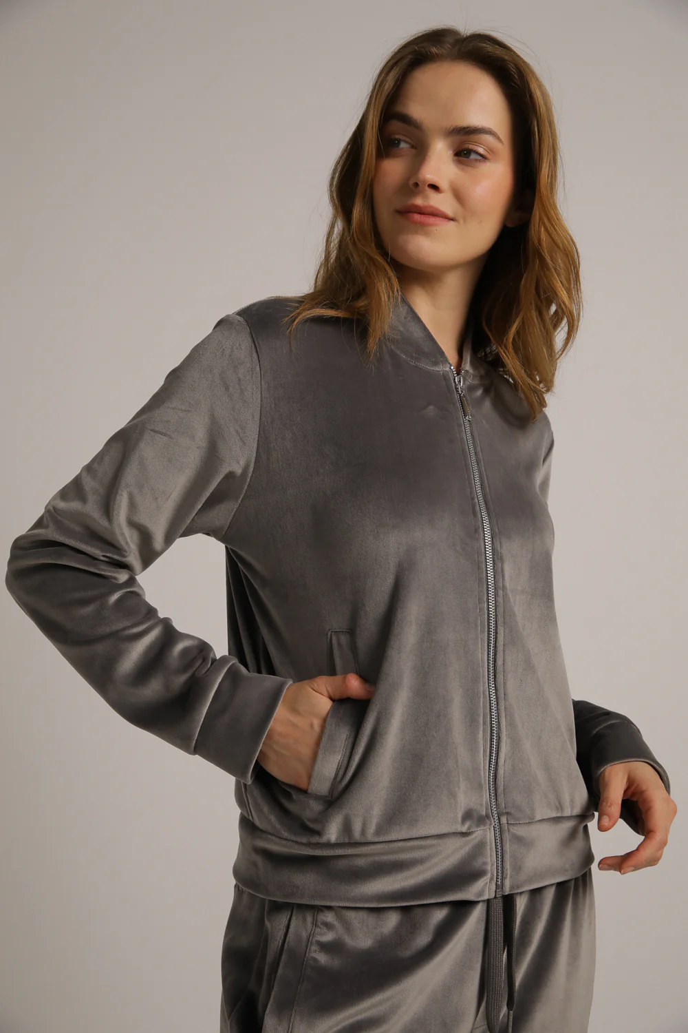 Velvet Zipped Blouson - Image 8