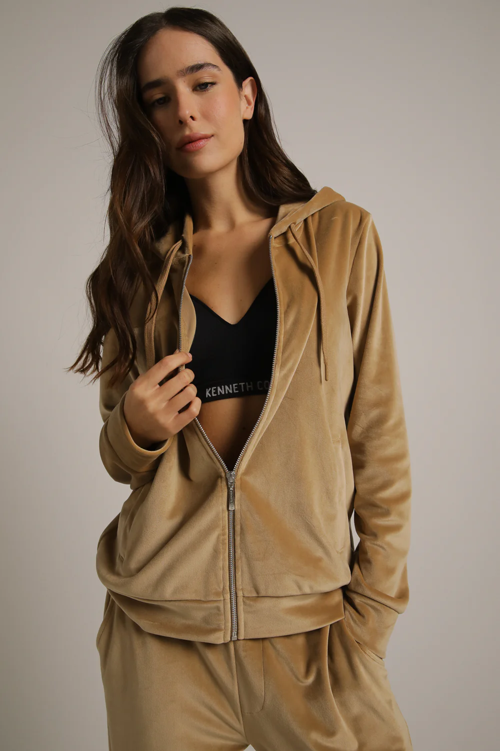 Velvet Zipped Hoodie - Image 6