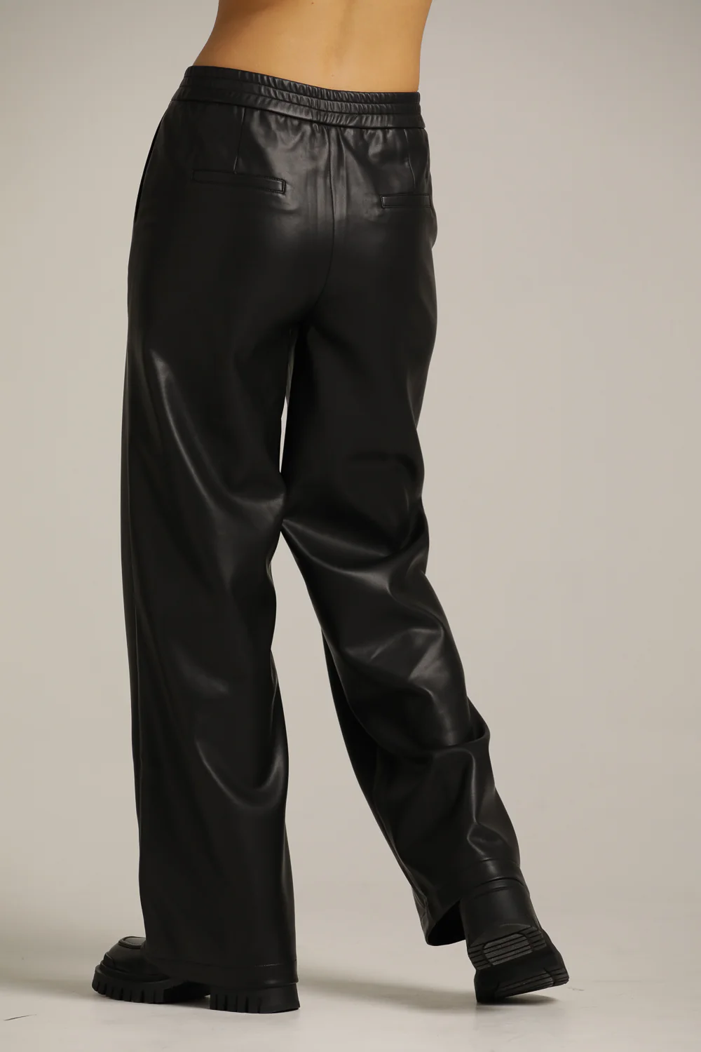 faux leather Straight Leg Pants - Image 5
