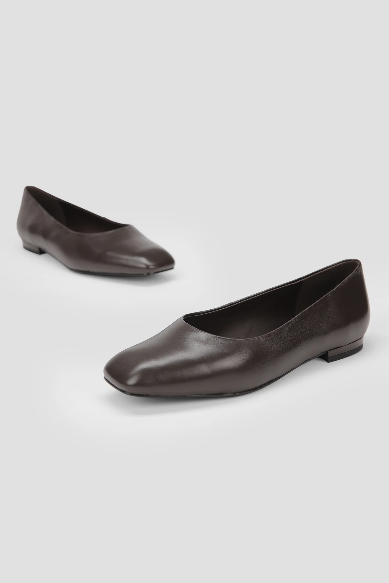 Square Toe Leather Ballet Flats - Image 3