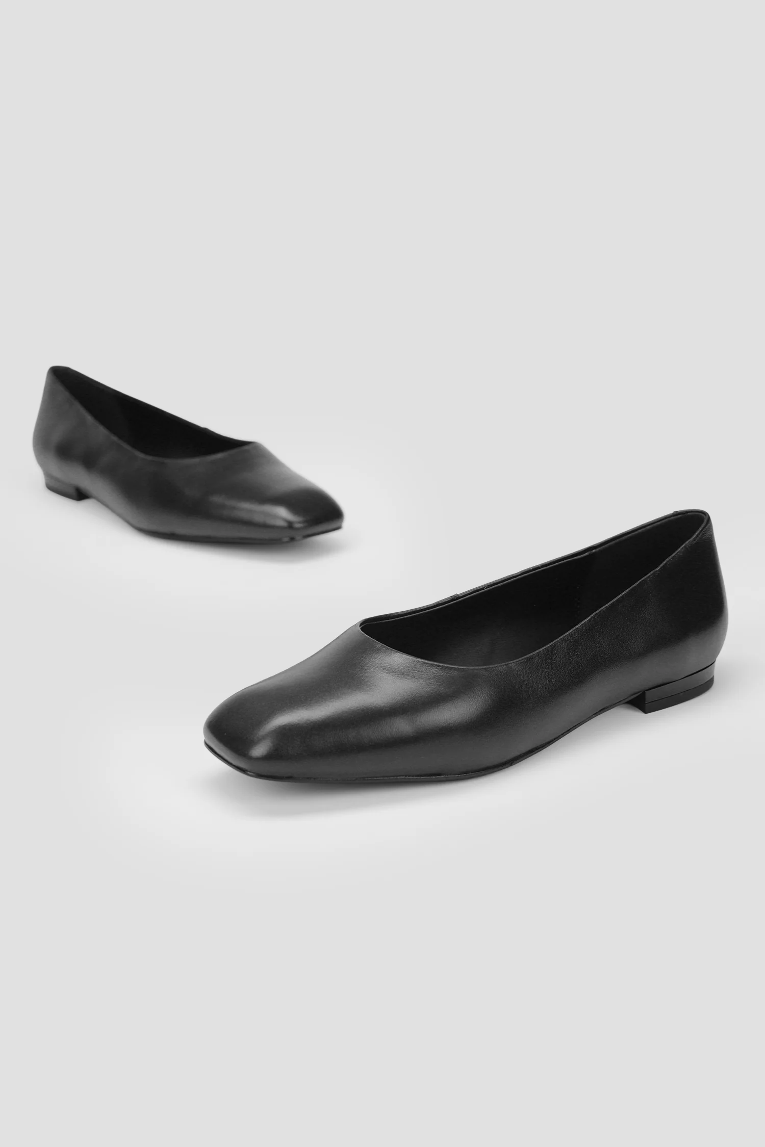 Square Toe Leather Ballet Flats - Image 9