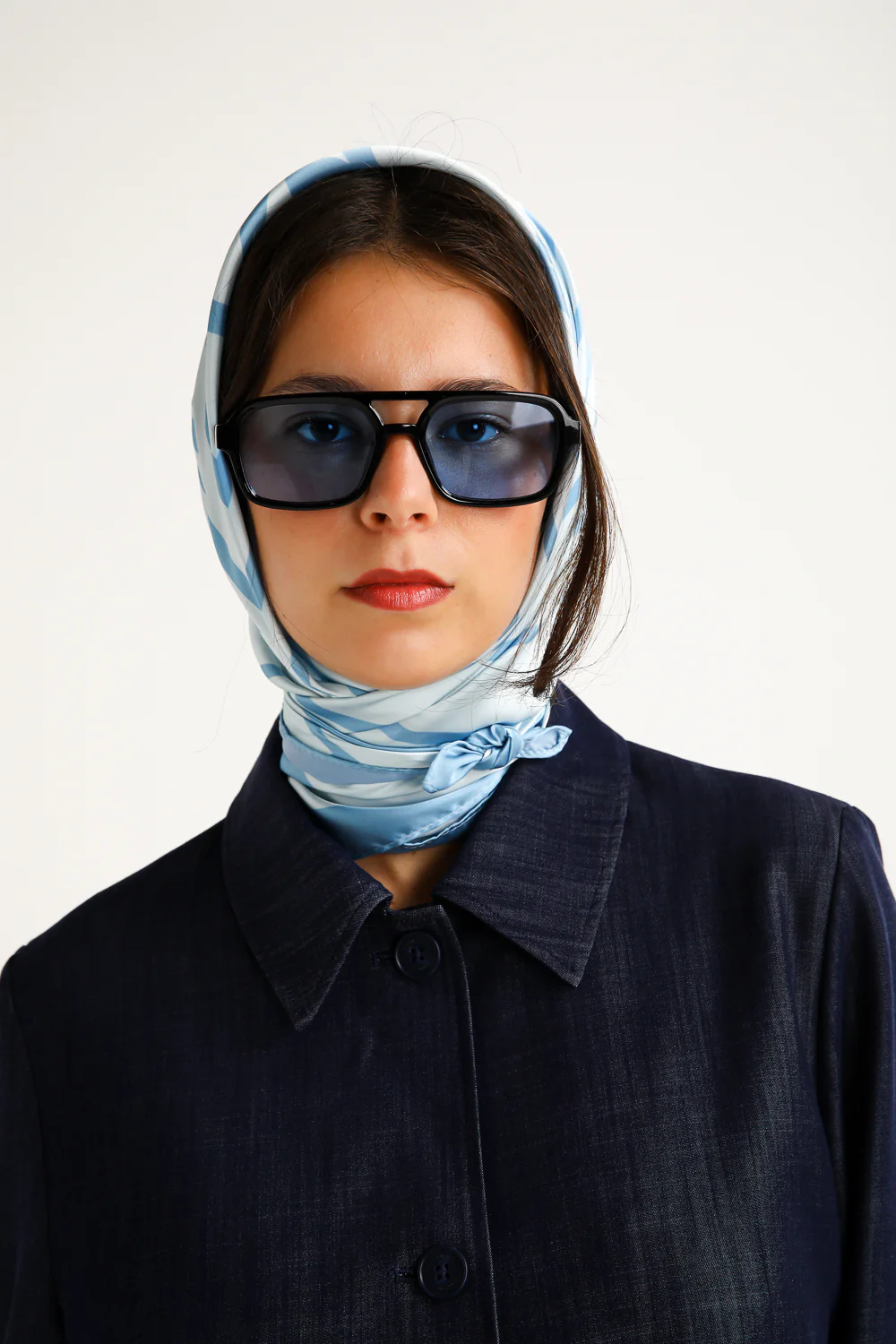 Geometric Logo Print Scarf - Image 5