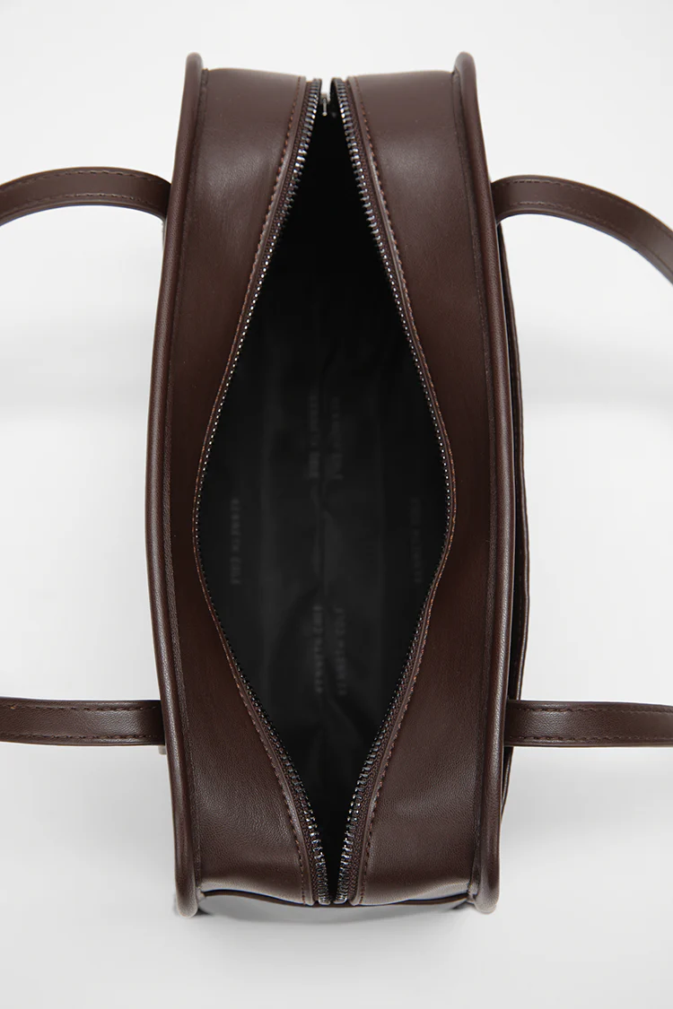 Structured Faux Leather Shoulder Bag - Image 3