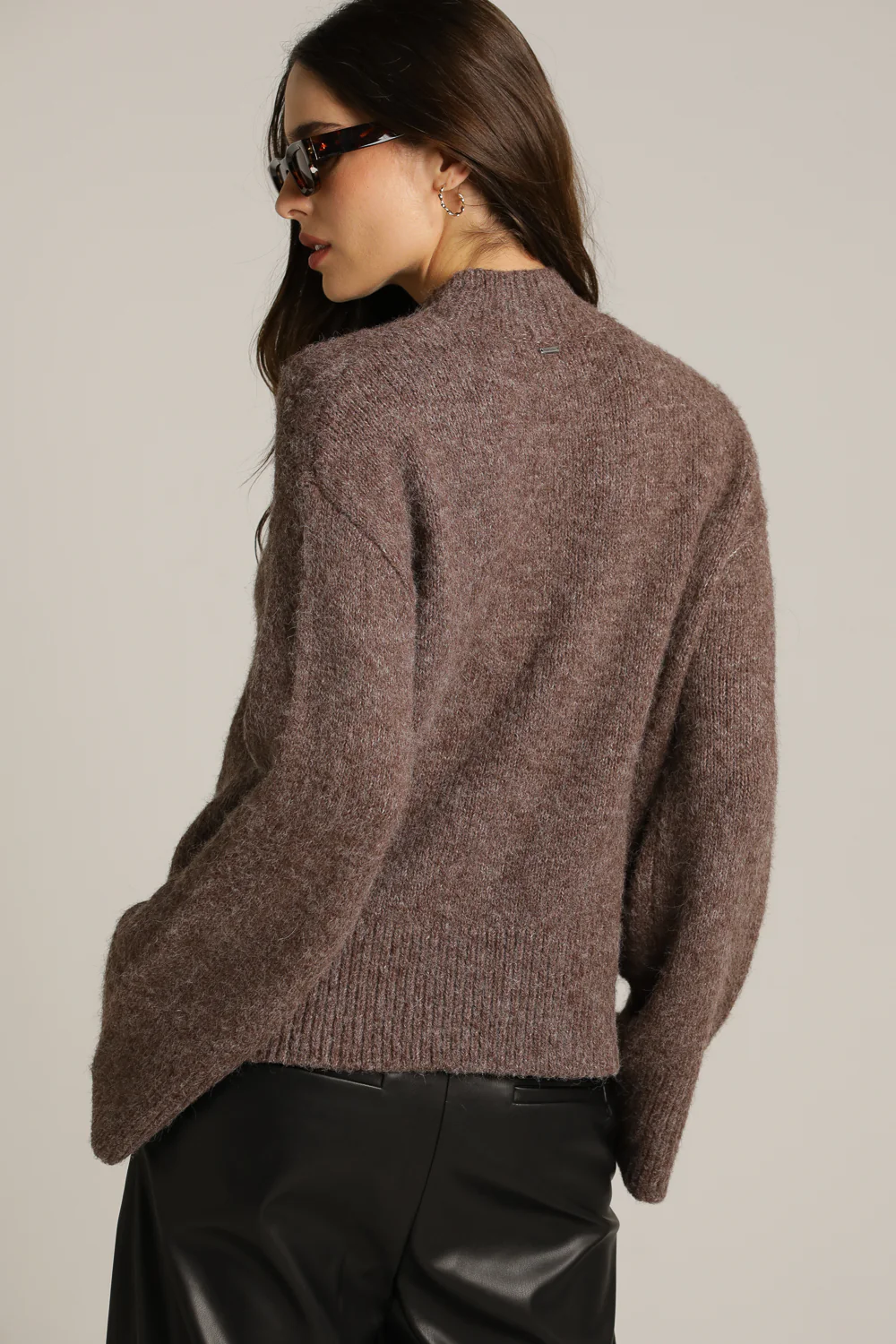 High Neck Long Sleeve Knit Top - Image 3