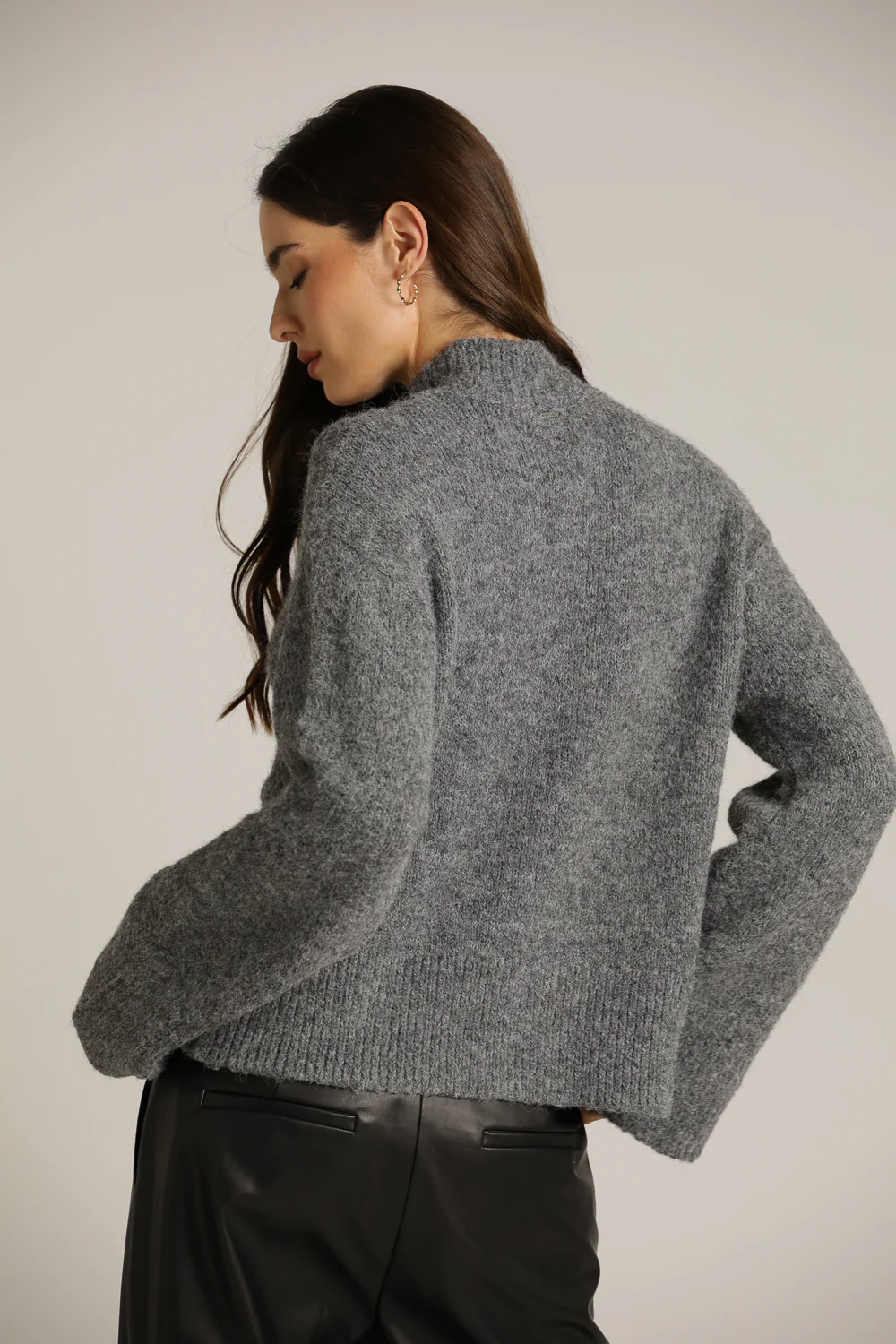 High Neck Long Sleeve Knit Top - Image 7