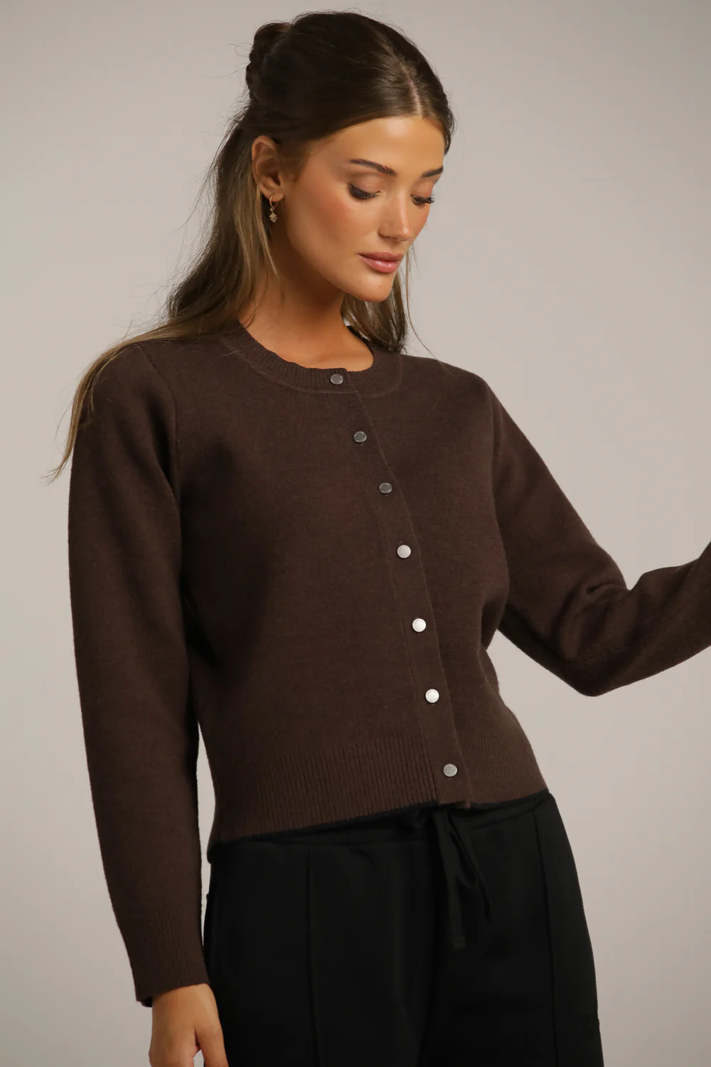 Wool-Textured Knitted Cardigan - Image 7